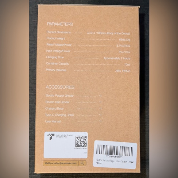 Electric Salt & Pepper Grinder Set – Rechargeable, Adjustable Coarseness - NWT - Picture 10 of 11